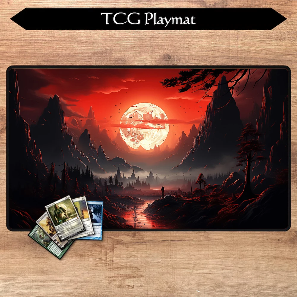 Mouse Pad MTG Game Pads Playmats Deep Forest TCG CCG Trading Card Game Computer Desk with Large Rubber Size