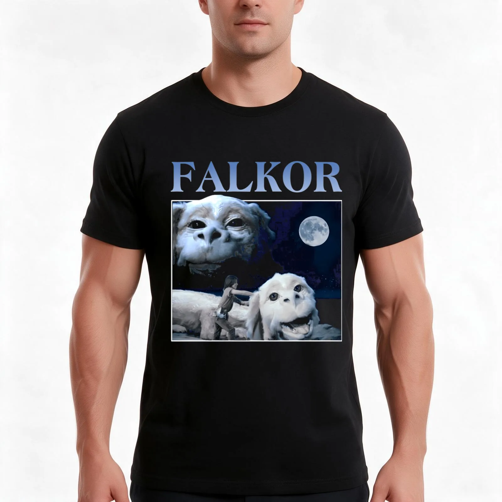 NeverEnding Story Movies -FALKOR T-Shirt Summer Casual Cotton Tee Oversized Streetwear Tops Vintage Graphic Print