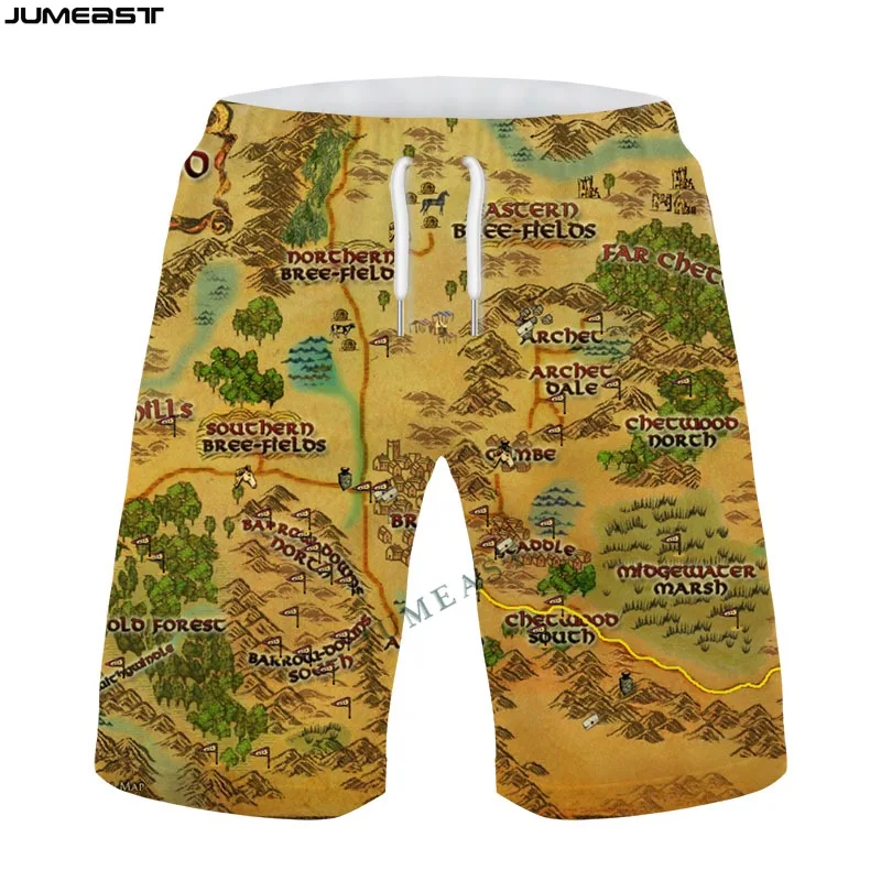 Jumeast Men Women Oversized Male Female Streetwear Old Newspaper Shorts Trunks Board Shorts Beach Casual Sweatpants Short Pants