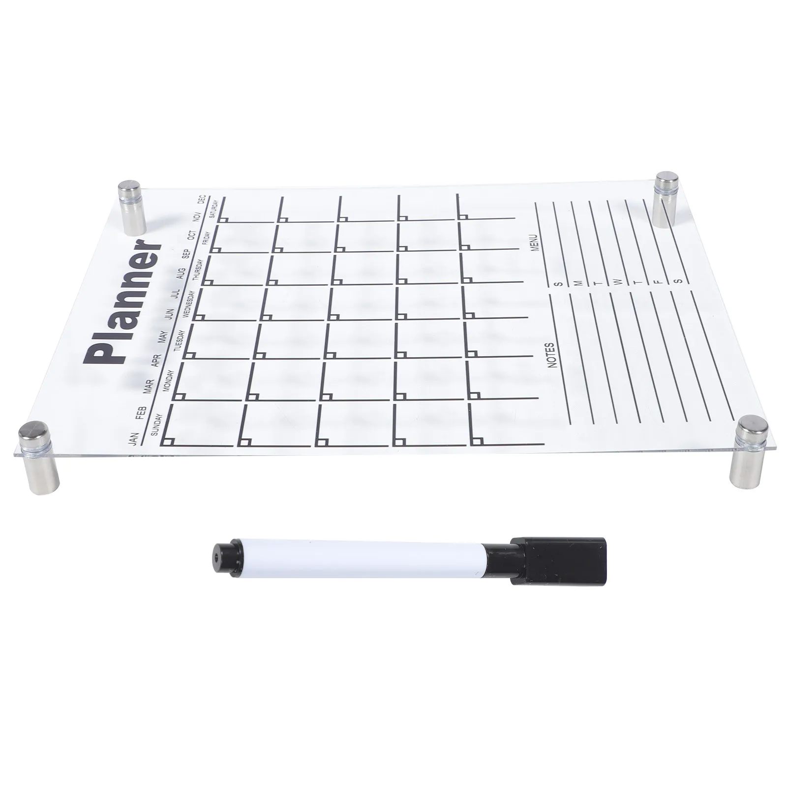 1Set Acrylic Portable Acrylic Wall Memo Board For Dry Erase Board For Fridge Office Worker Clear Lightweight Writing