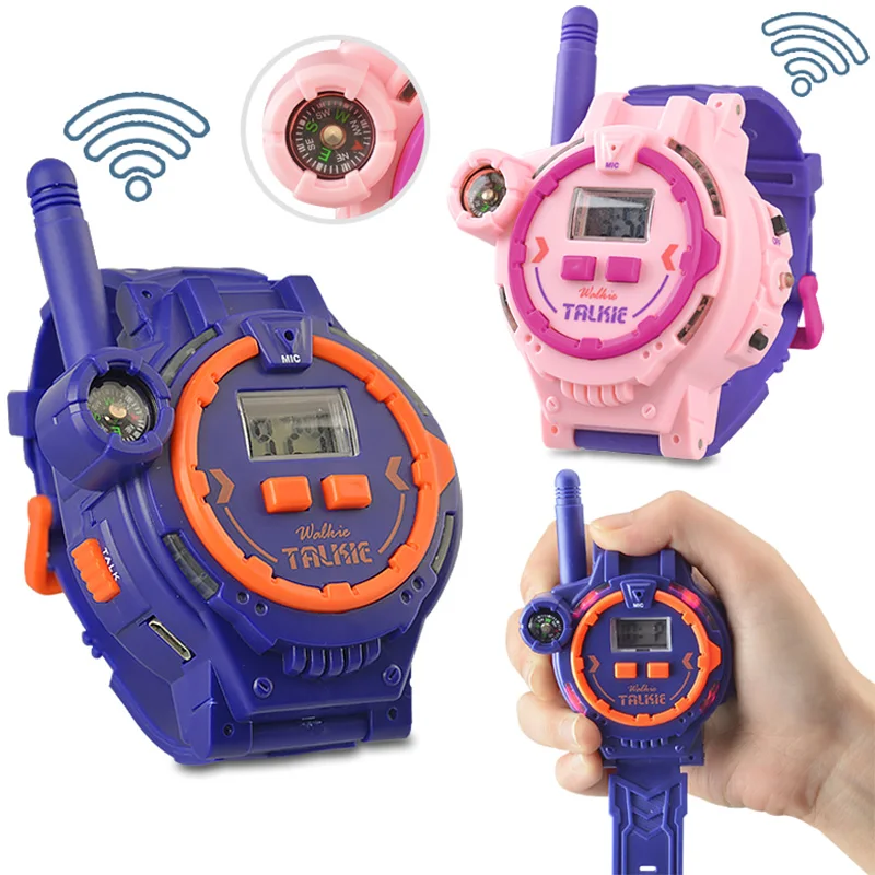 Handheld Walkie Talkie for Kids, Phone Interphone, USB, Carregamento sem fio, Multifunções, Relógio infantil, Brinquedos Presentes, 2Pcs