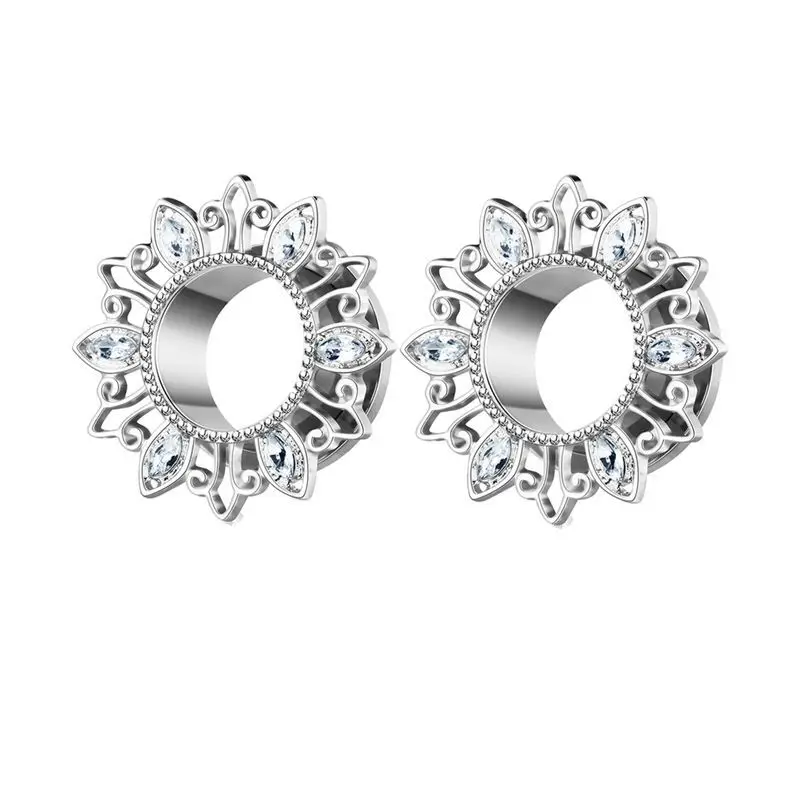 1PC Silver Rose Gold Sun Stainless Steel Finch Ear Expander Fashion Jewelry Human Piercing Auricle Ear Plug Puncture Earrings