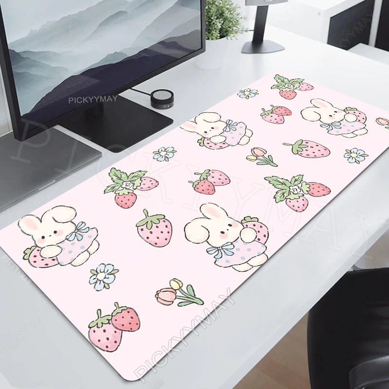 Mouse Pads Bunny Table Mats Computer Mousepad Company Big Desk Pad 100x50cm Large Gamer Mousepads Kawaii Mouse Mat Cute Rugs