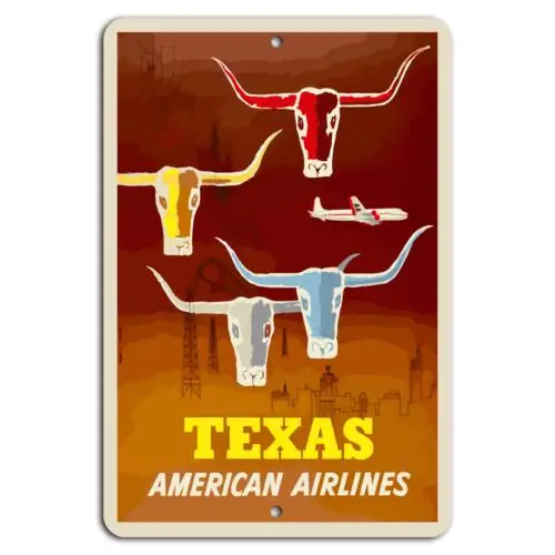 Journey Through Texas: American Airlines Adventure-Aluminum-tin sign