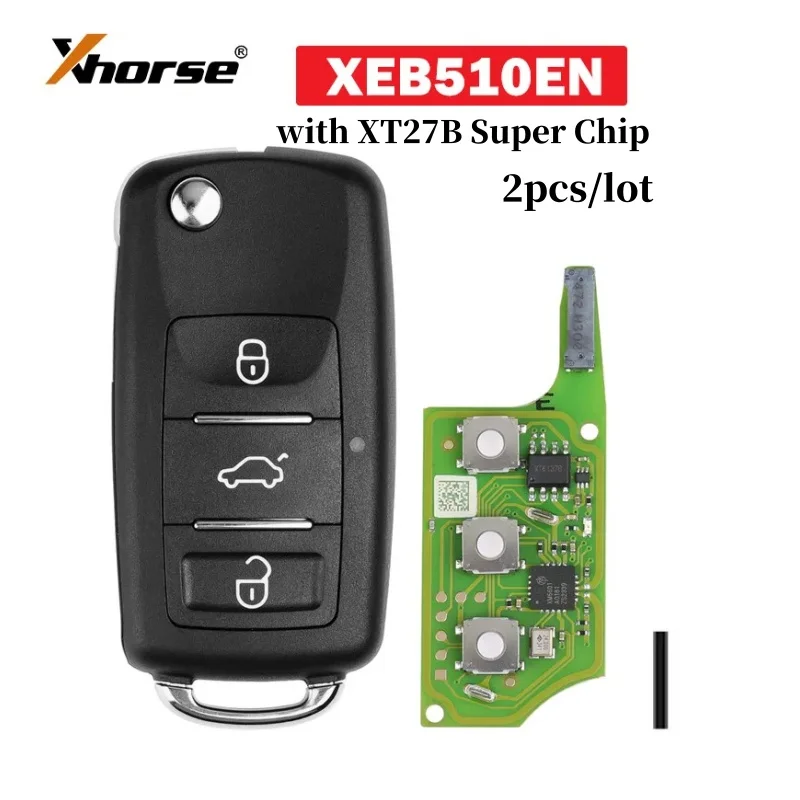 2pcs/lot XHORSE XEB510EN B5 Super Remote Key 3 Buttons with XT27B Super Chip for B5 Type for VVDI2 VVDI Key Tool