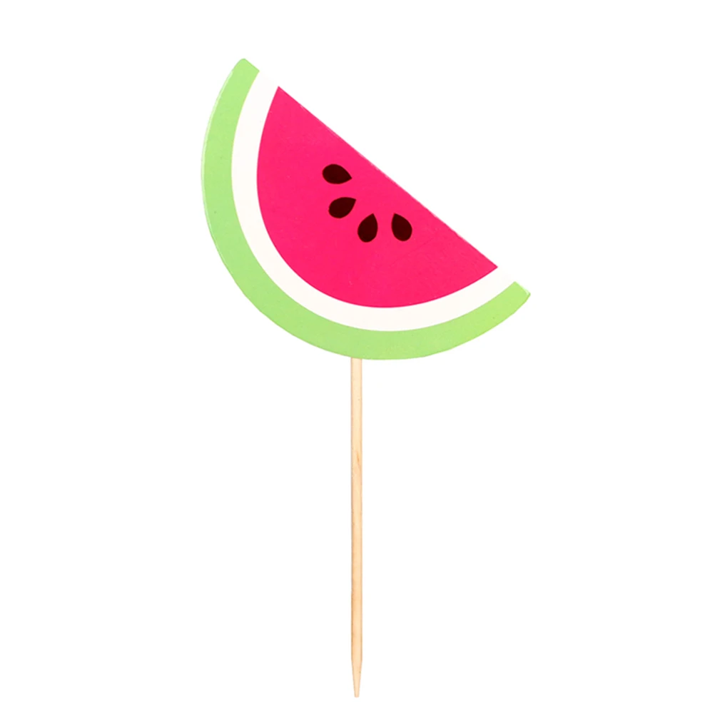 

12pcs Cake Insert Toppers Watermelon Fruit Decorations Summer Cupcake Picks Cake Decorations Birthday Party Supplies