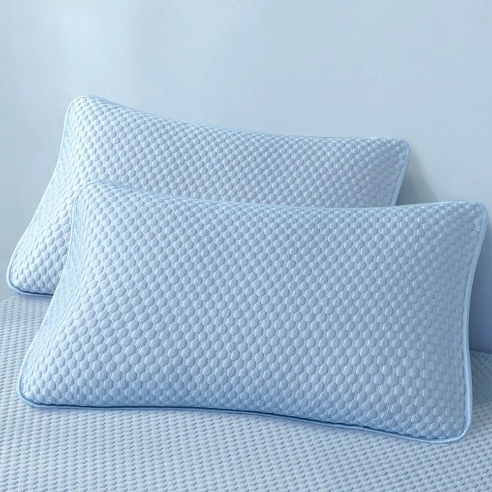 2 Pcs Breathable Cool Ice Bean Pillowcase Washable Bump Design Summer Pillowcover Solid Color Skin-friendly Pillow Protecter