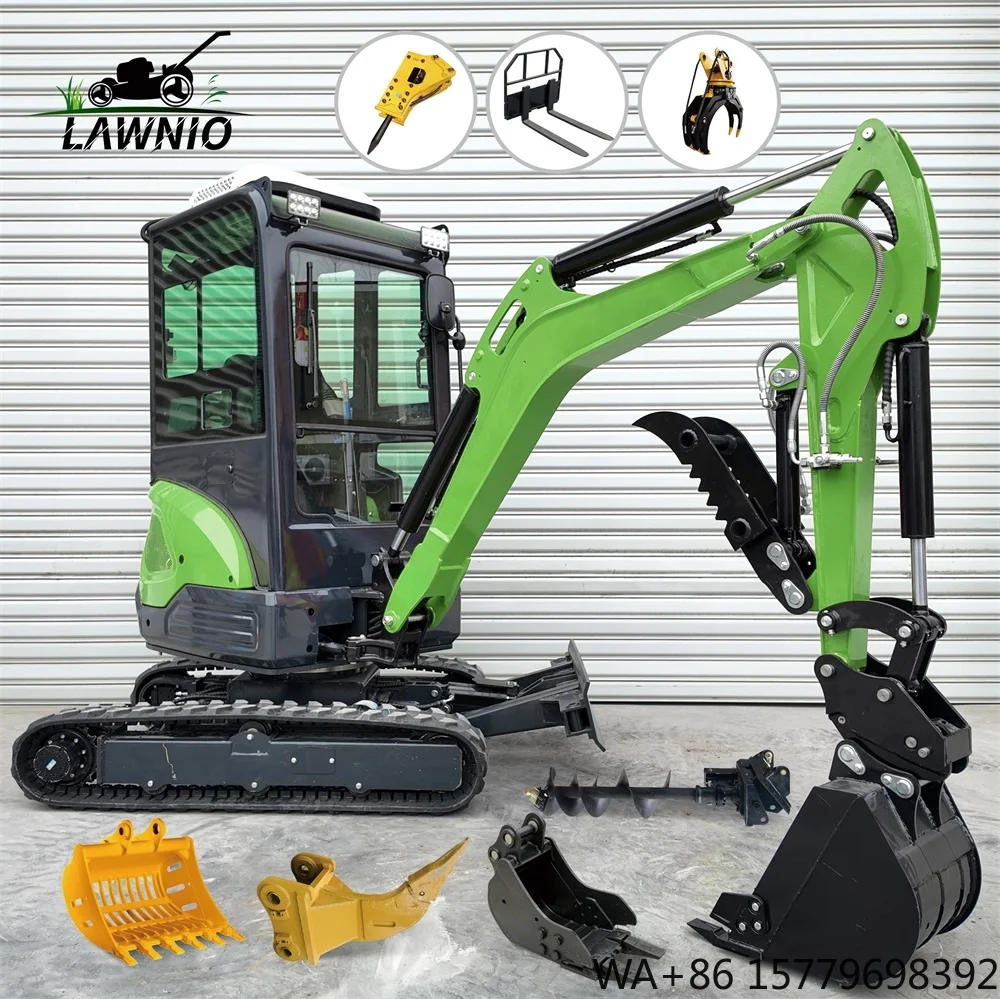 Export Ready Mini Excavator  25U Cabin Rubber Track Pilot Control Farm Orchard Trenching Work Pro Mini Excavator