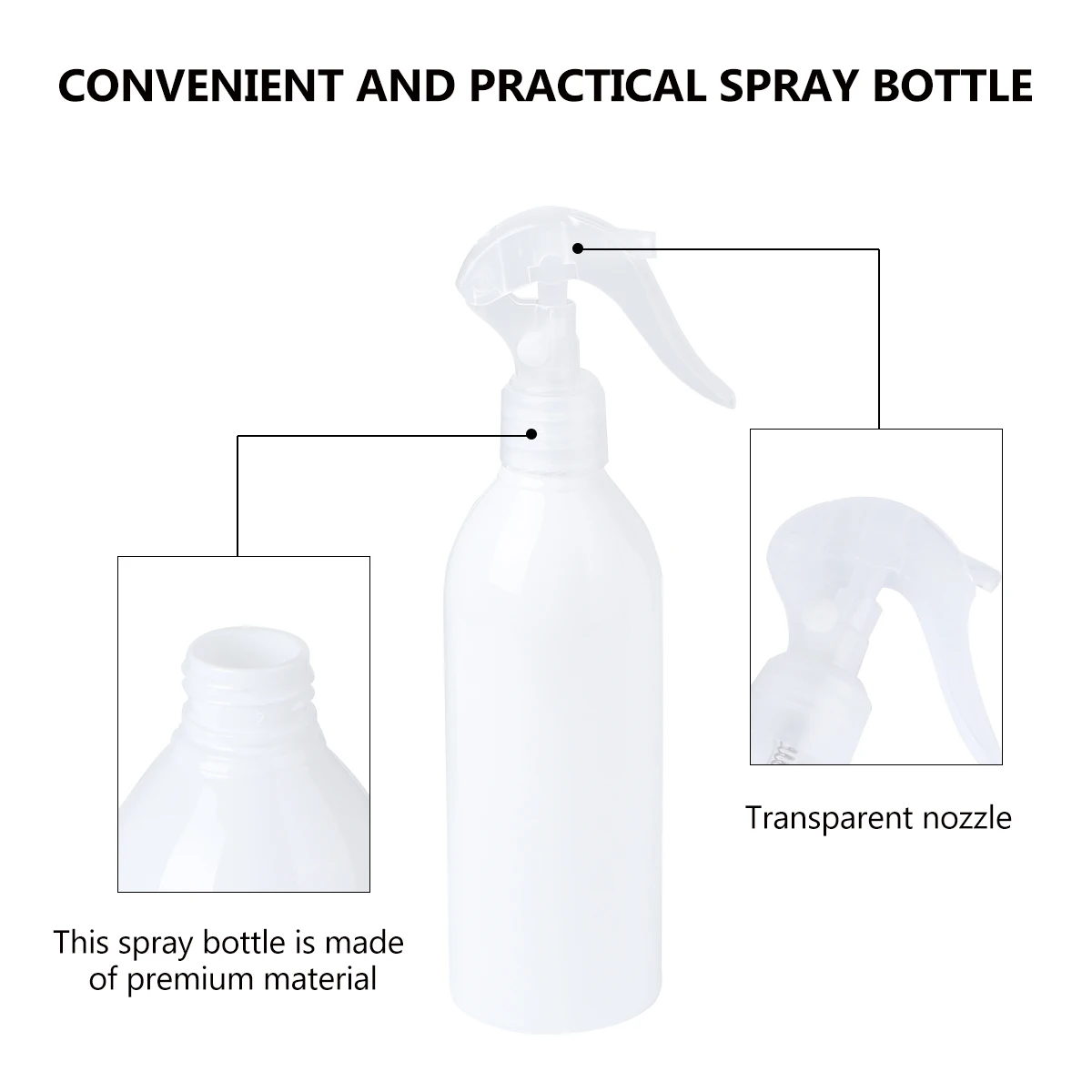 

3 Pcs Plastic Spray Bottle Refillable Sprayer Clear Bottles Water for Plants Mist Cleaning