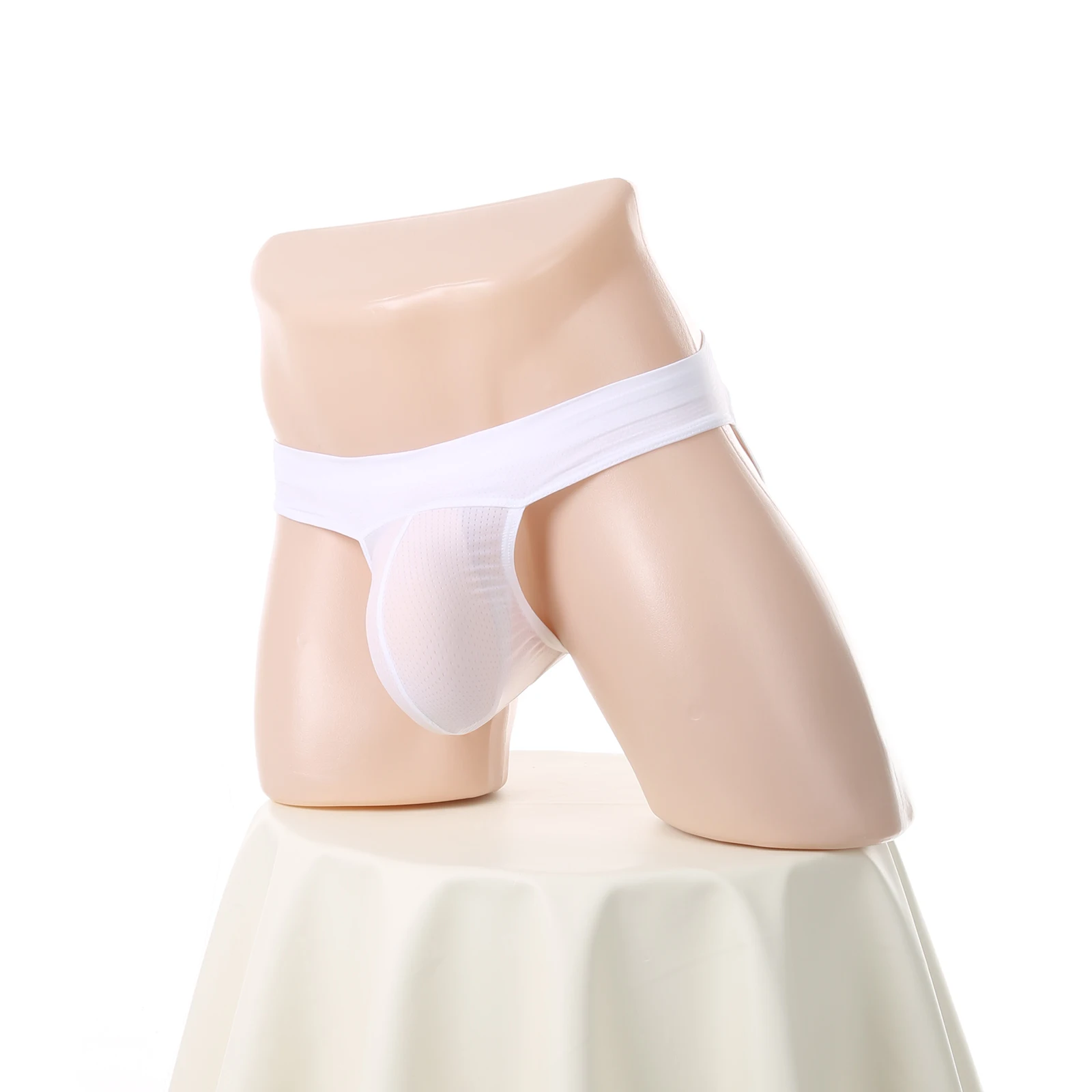 

Men's Briefs Mesh Ultra-thin Underpants Breathable High-cut Gyms Underwear Man Bulge Pouch Sexy Solid Panties Home Workouts