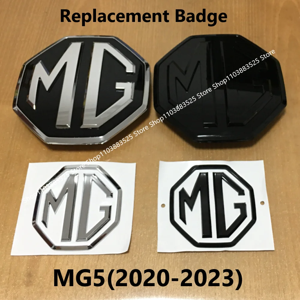 

2pcs No Acc Replacement Badge For MG5 2020-2023 Car Front Grille Emblem and Rear Trunk Badge Logo Replacement sticker