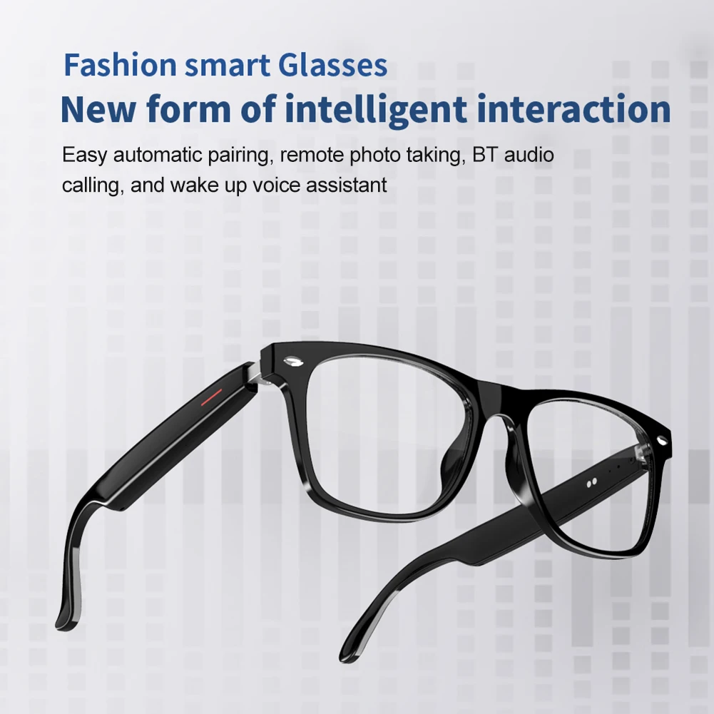 Smart Glasses AI Voice Assistant Camera Glasses Remote Shooting Wearable Eyeglass Open Ear Sound Mic & Speakers for Men & Woman