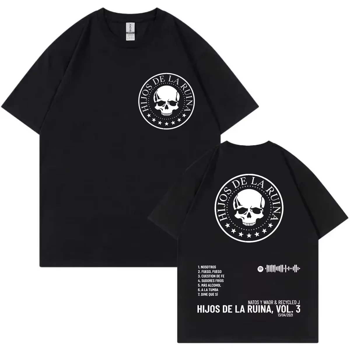Camiseta con Estampado de Doble Cara de Rapper Natos Y Waor 2026, Camiseta Hip Hop Vintage de Manga Corta para Hombre y Mujer, Camisetas Casuales de Moda Oversize