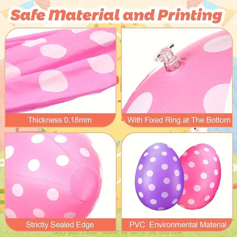20 inch inflatable Easter egg decoration - the key to joyful festivals, colorful Easter egg decorations for courtyards, lawns, g