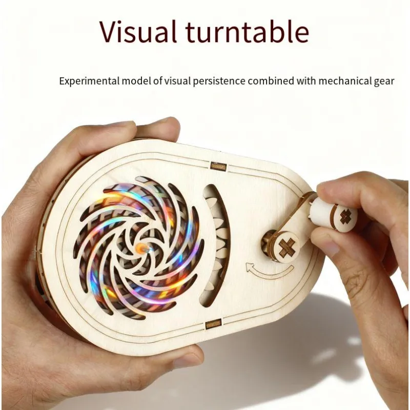 3D Visual Illusion Dislocation Principle Gear Turntable Primary Secondary Students Science Experiment Technology Production