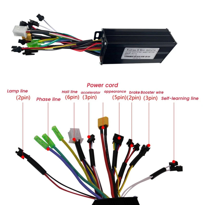 Electric Bicycle Controller LCD Display 36V 48V 30A 750W 1000W 2 Model Sinewave Controller Electric Bicycle Parts