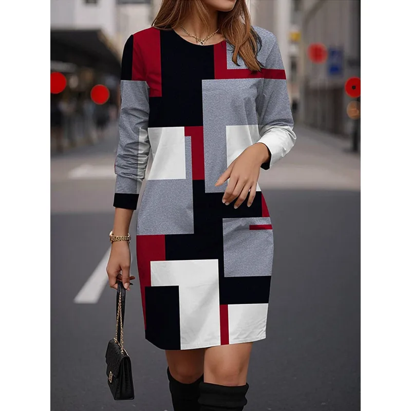 Frauen Kleid Modischer Stil Blumendruck Lässiges Kurzarm Rundhals Kleid Street Style Elegantes Minikleid