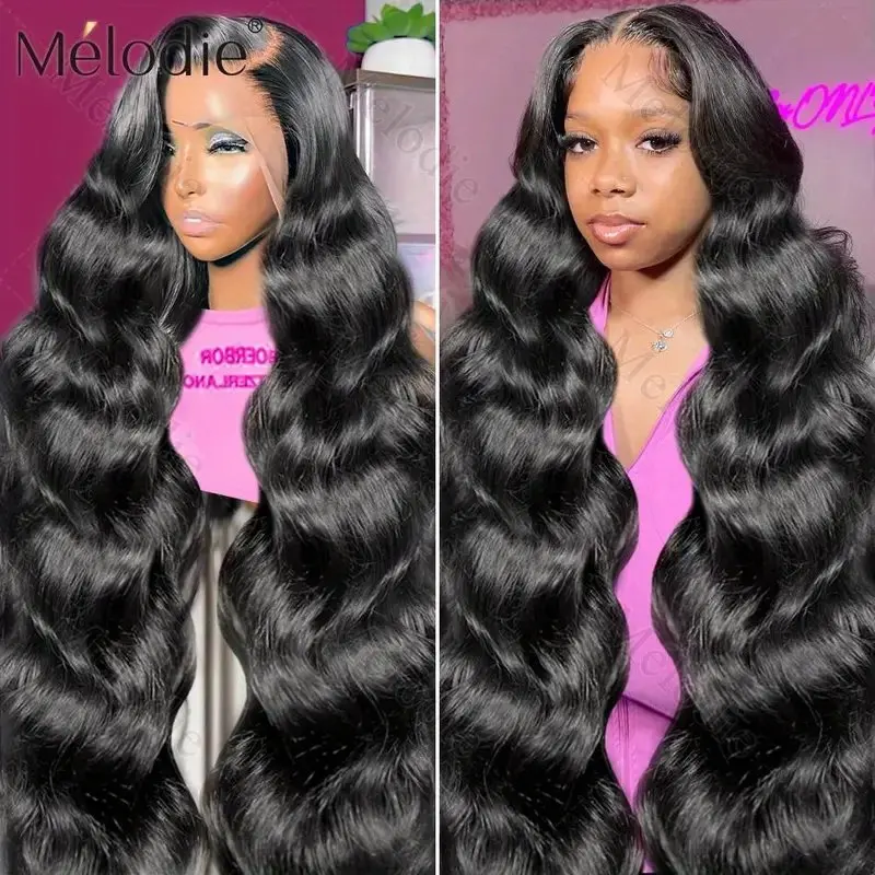 13x4 HD Lace Front Wig Natural Black 32 Inches 13x4 Lace Front Wig Precut Water Waves Women Human Hair Wigs 150 Density