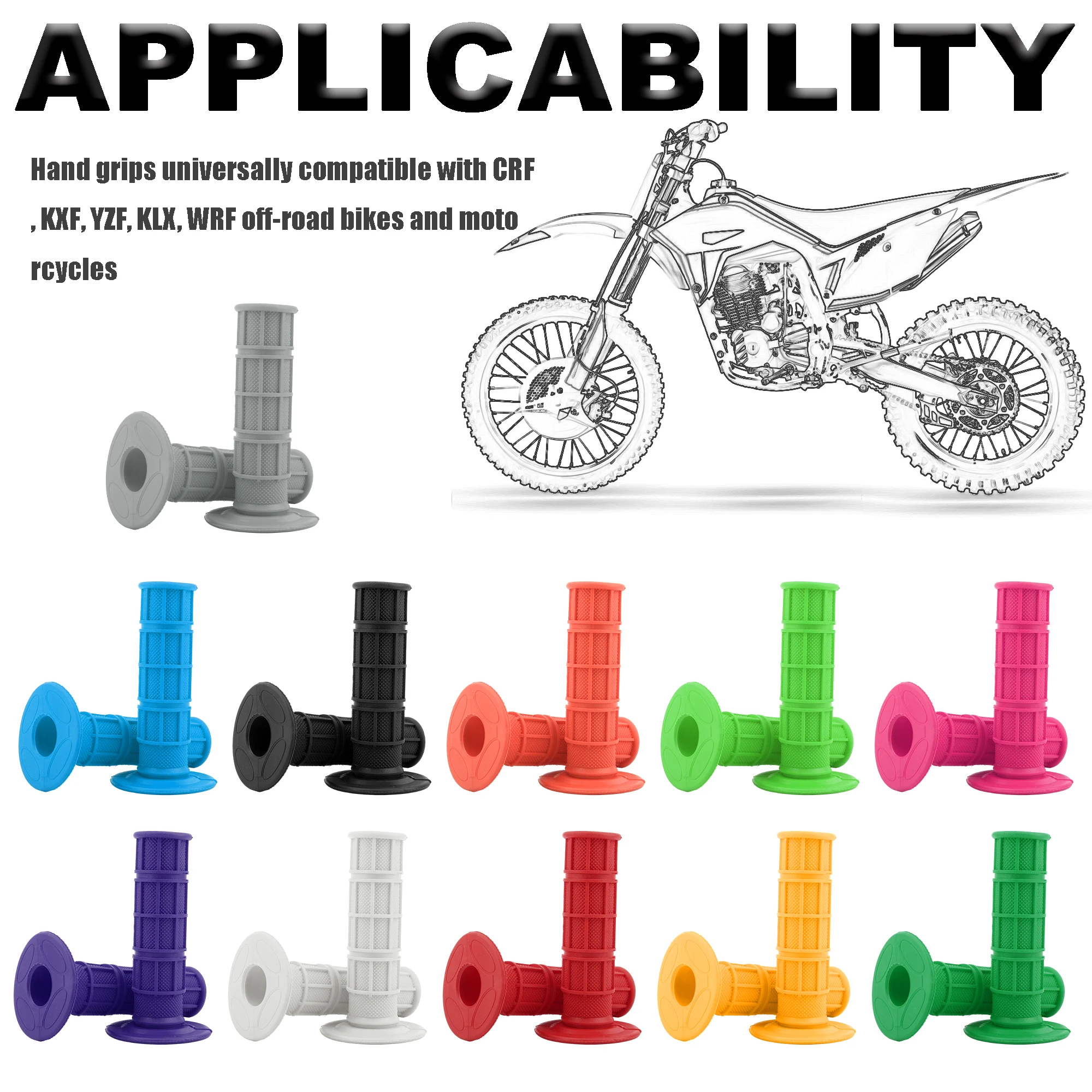 Motorcycle 7/8 Inch 22mm Rubber Handlebar Grips For KTM Honda Yamaha Suzuki Dirt Bike Enduro Hand Replacement Accessories