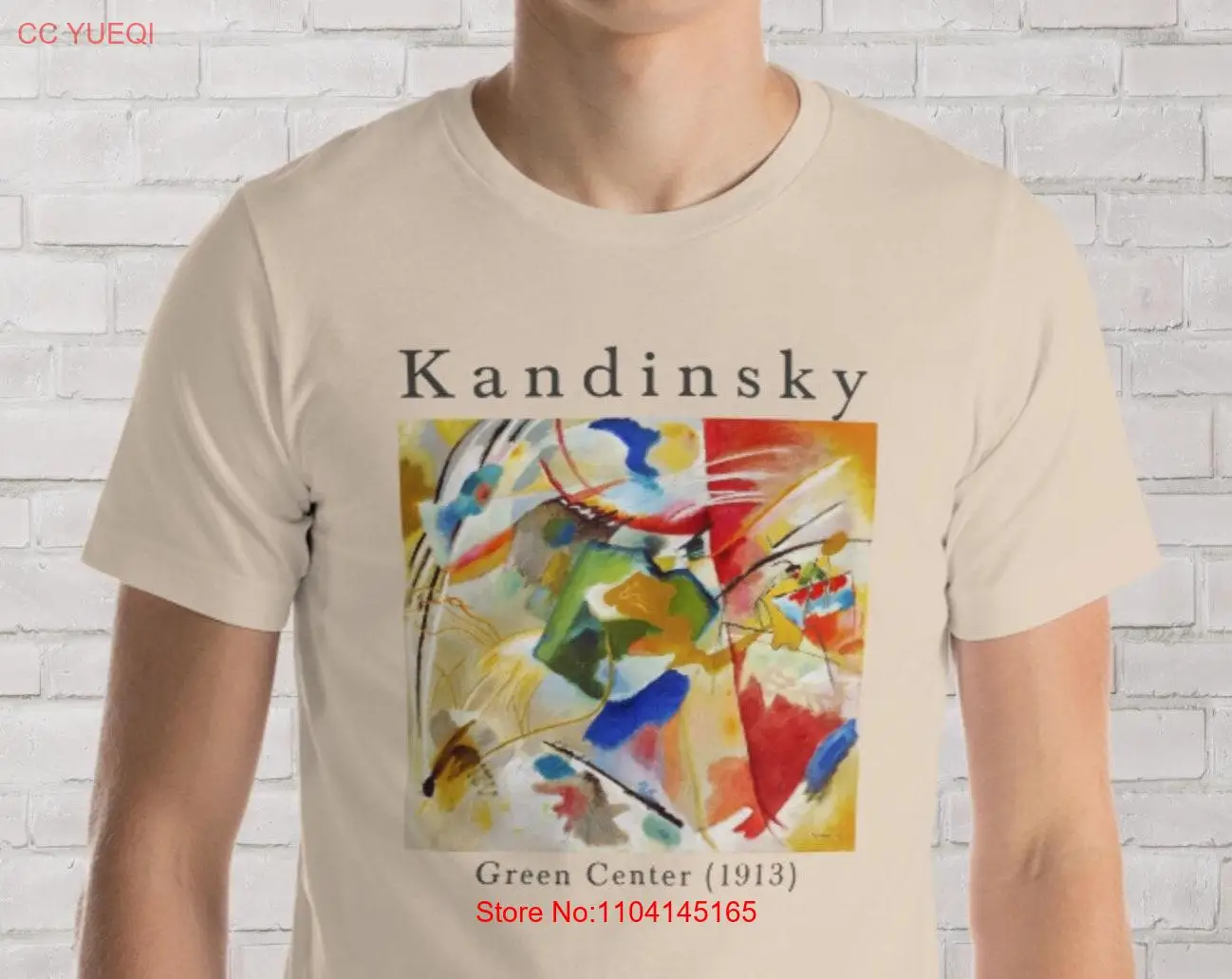 Fine Art t shirt Wassily Kandinsky Painting Green Center Modern watercolor Abstract graphics for Her Him