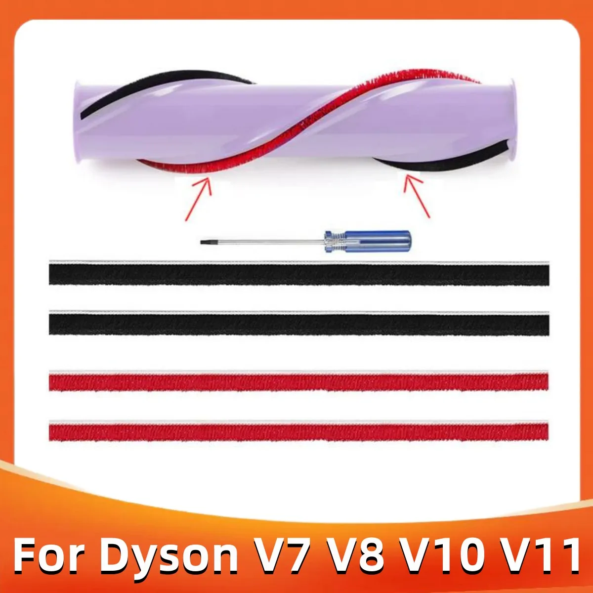 2pcs/4pcs Soft Plush Strips For Dyson V6 V7 V8 V10 V11 V15 Vacuum Cleaner Rolling Brush Strips Soft Roller Head Accessories