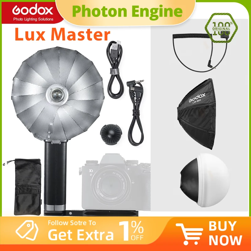 Godox Lux Master Touch Screen Wireless Retro Camera Flash TTL 0-90° Tiltable Flash Head Adjustable for Canon Sony Nikon Fuji
