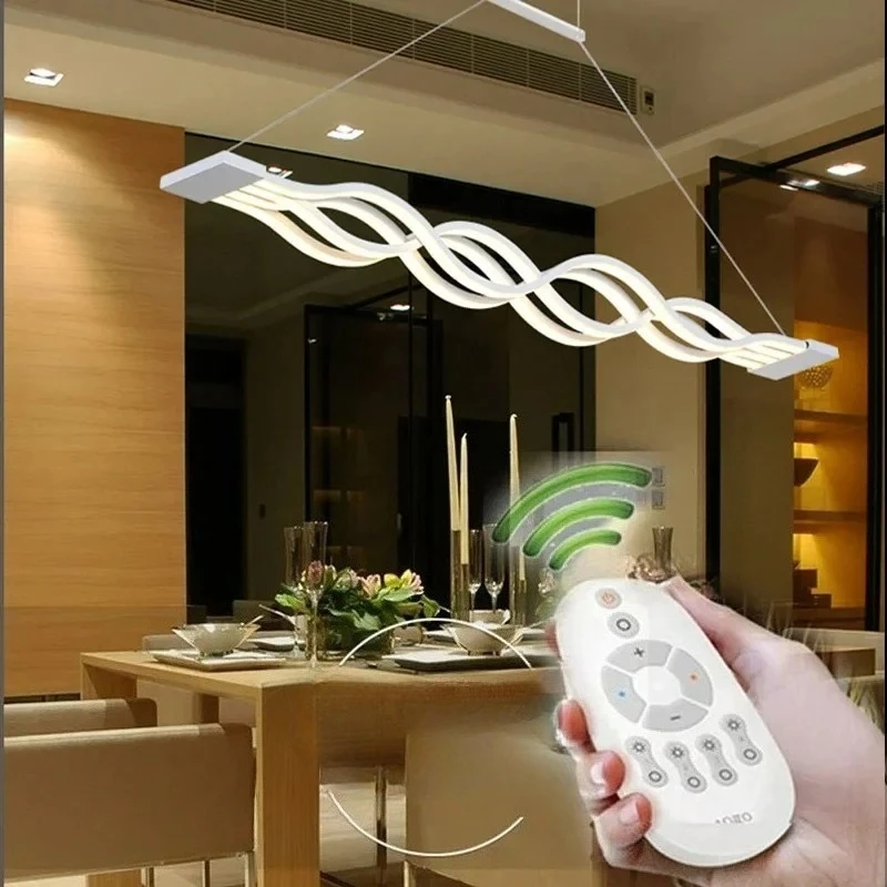 

L100cm New Creative Modern LED Pendant Lights Wave Hanging Lamp Dining Room Living Room Pendant Light 110V 220V