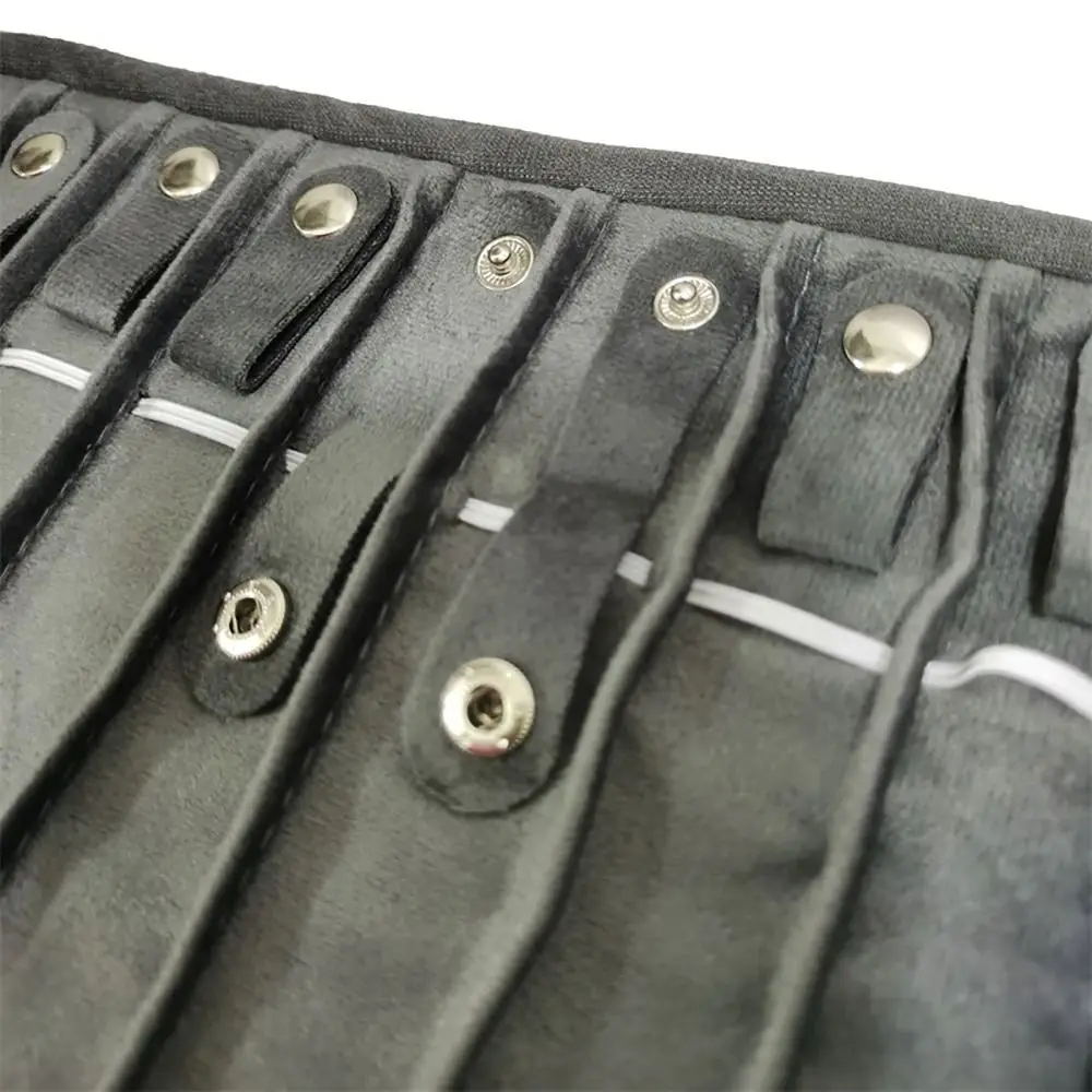 حقيبة لف مجوهرات للسفر من الجلد الصناعي ، ملحق تخزين مانع لللف ، شاشة قابلة للطي ، وردي ، أسود ، رمادي