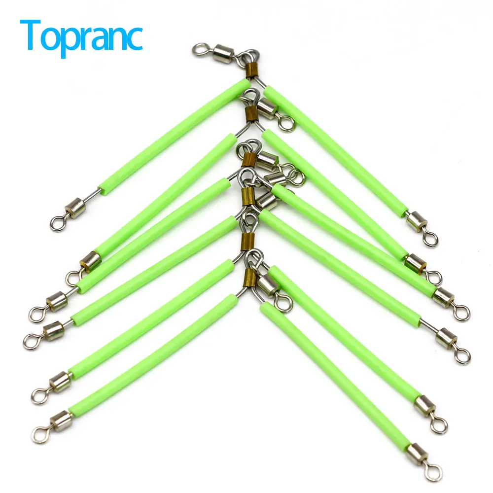 Topranc Leuchtender Angel-Balance-Anschluss aus Edelstahl zum Meeresangeln, Anti-Tangle-Feeder-Booms, drehbarer Hakenköder