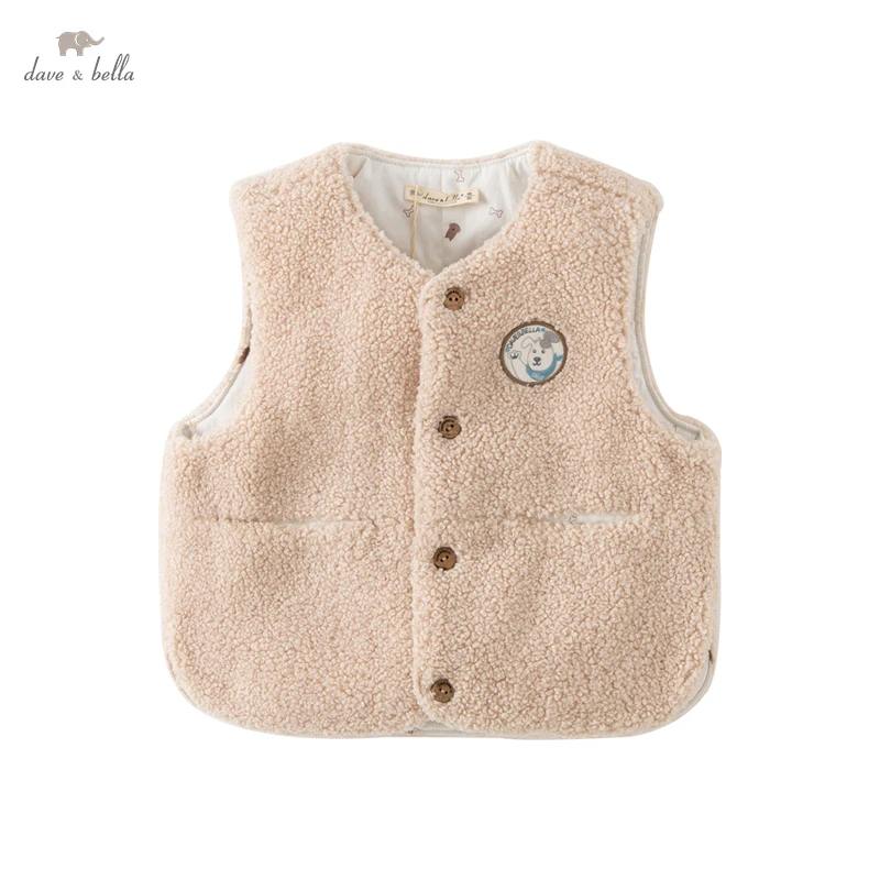 

Dave Bella Autumn Winter Kids Plush Vests Baby Boys Girls Warm Fleece Waistcoat Children Splicing Vest DB4224073