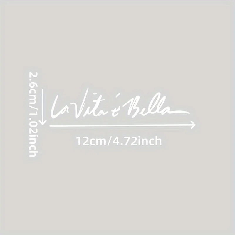 Автоколлант «La Vita e Bella» для Rétroviseur de Voiture — Vinyle, Citation Inspirante Italienne Idéal для декора Miroir
