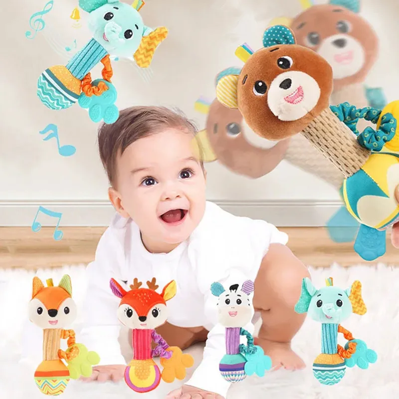 Kids Soft Building Blocks Set Infant Cloth Doll Toy Soft Plush Rattles Baby Early Educational Toys Animals Shape Stacking Cube