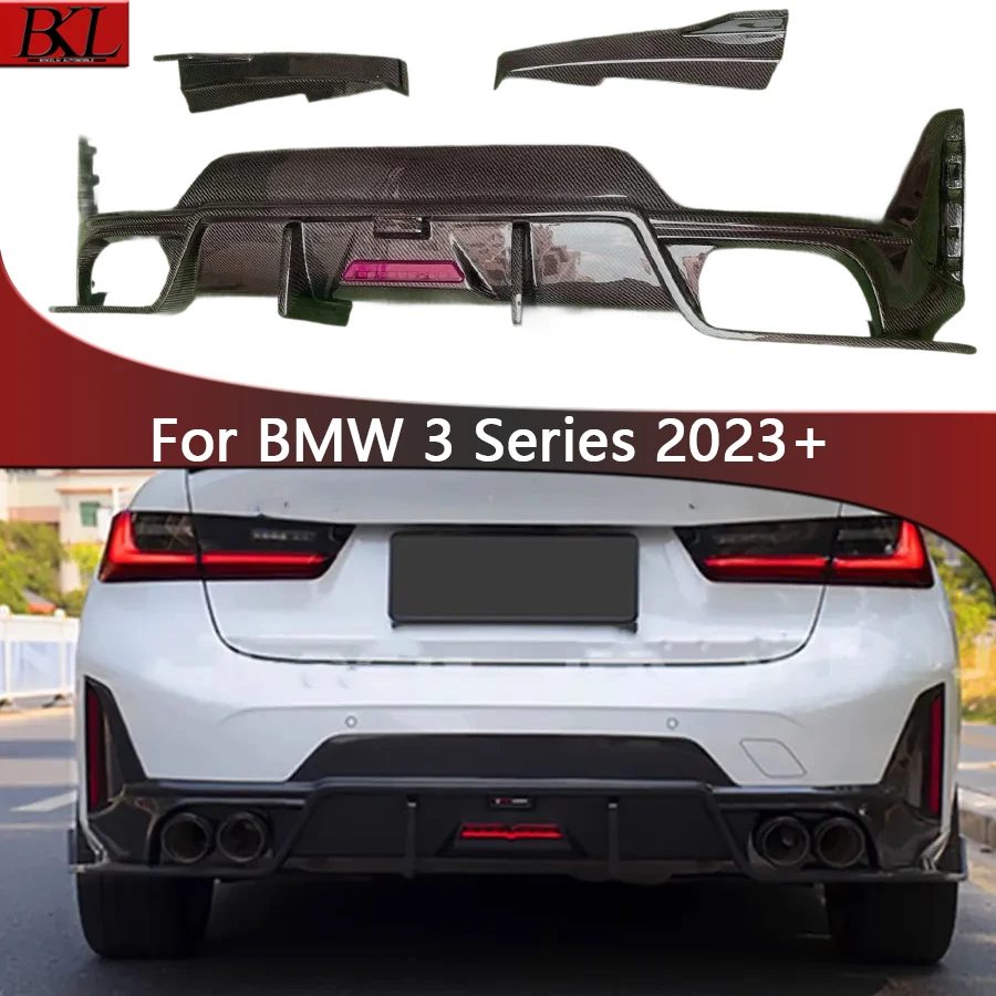 

TD style For BMW 3 Series 2023+ G20 G28 320 325 330i Carbon fiber rear bumper diffuser spoiler rear lip Shunt upgrade body kit