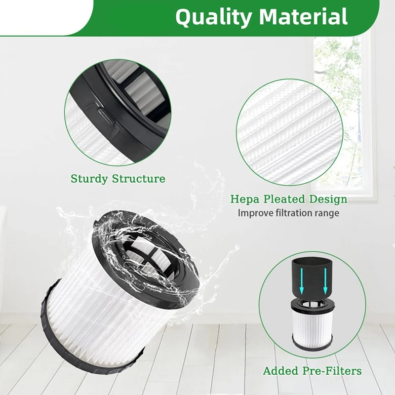 JDZD-2 Pack DCV5801H HEPA Filter Compatible Foe DEWALT DCV580H, DCV581H 20V MAX Wet/Dry Vacuum