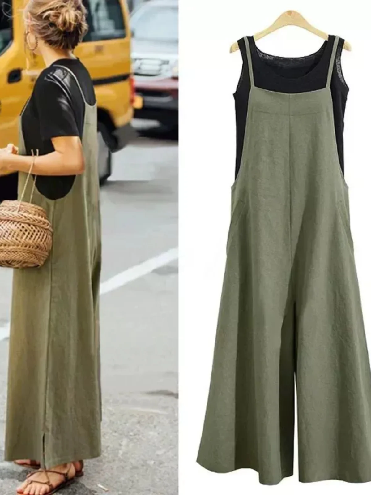 Mono hoado informal de pierna ancha para mujer, estilo urbano, cintura media, plones largos de poliéster, mono recto de...