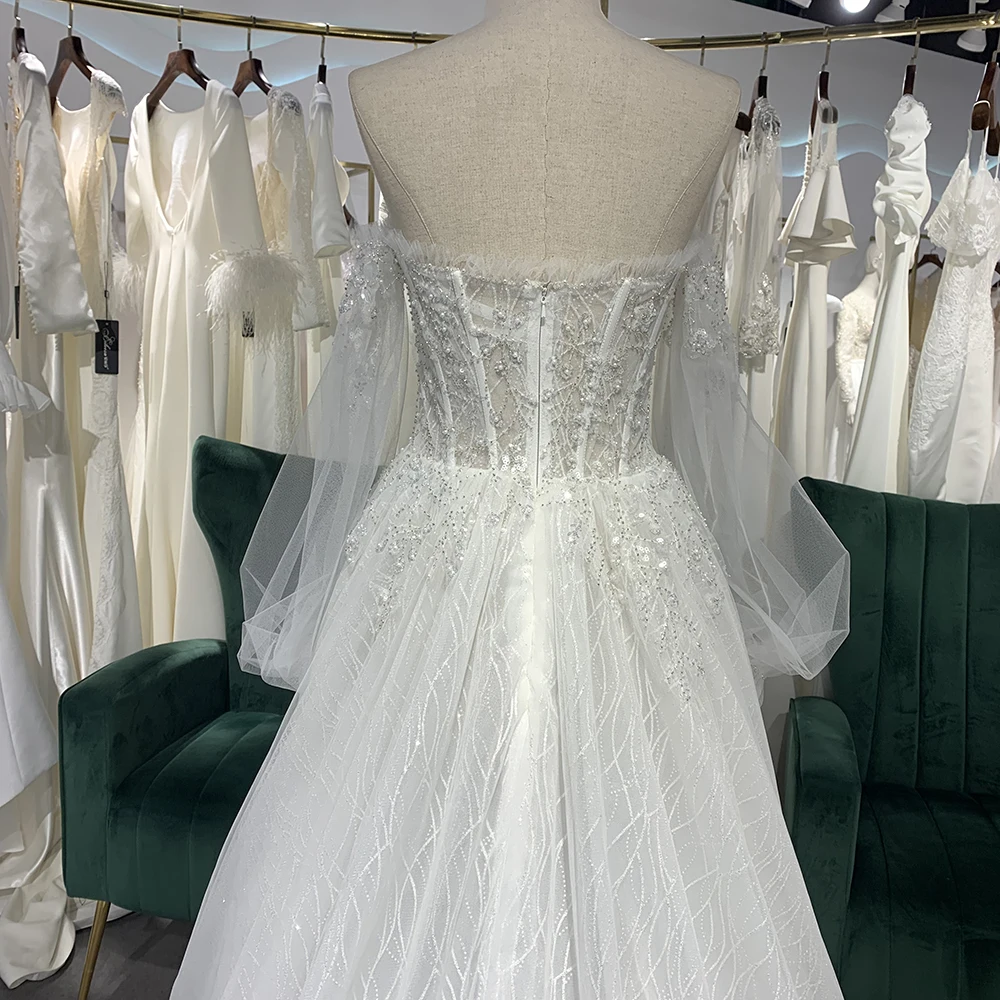 Luxus Scoop A-linie Organza Hochzeit Kleid Rock Angepasst Backless Und Zipper Braut Kleid Für Hochzeit vestidos novias boda