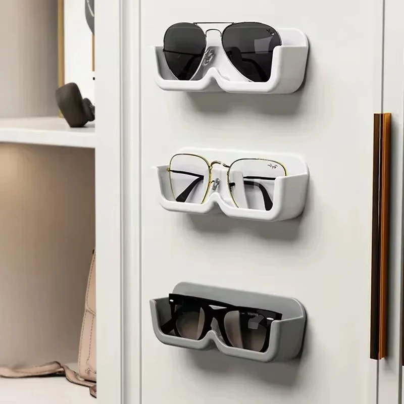 Wall Mounted Glasses Display Cabinet Sunglasses Storage Box Perforated Free Sunglasses Storage Glasses Rack Home Tidying