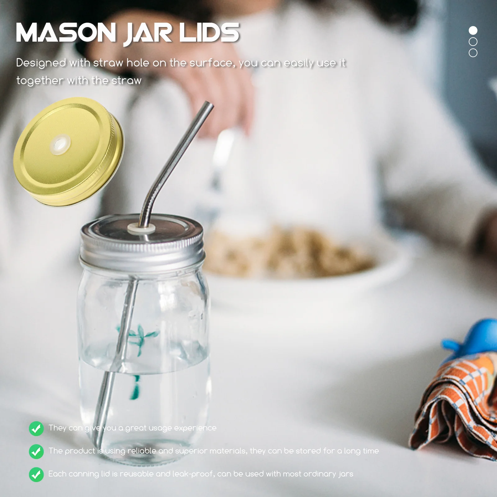 

12 шт. крышки для банок с отверстиями для соломинки, крышки для чашек, подарочная упаковка для банок Mason для чашек для напитков