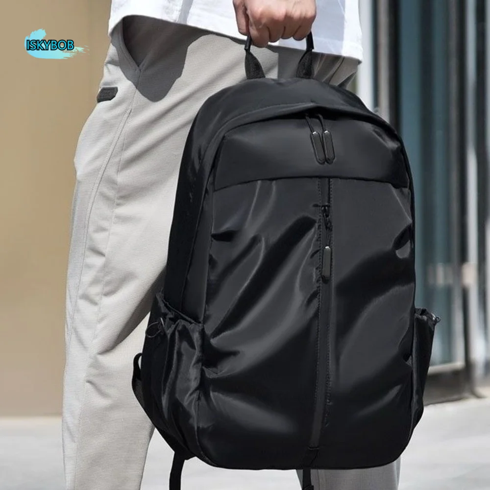 

Простой мужской рюкзак из ткани Оксфорд, водонепроницаемый, с USB-портом, для ноутбука, универсальный, в корейском стиле, деловой, на плечо