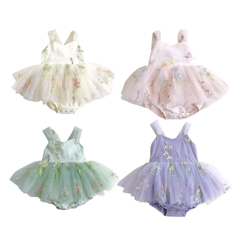 

Summer Party Dress for Baby Girls Princess Style Romper Dresses Baby Girl Photo Tutu Jumpsuit Wedding Clothing