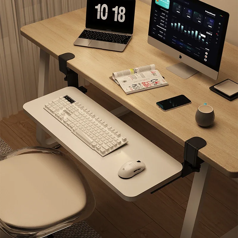 

Computer Office Desk Keyboard Tray Under The Table Slide Extension Plate Drawer Bracket Mouse Storage Shelf Office Furniture