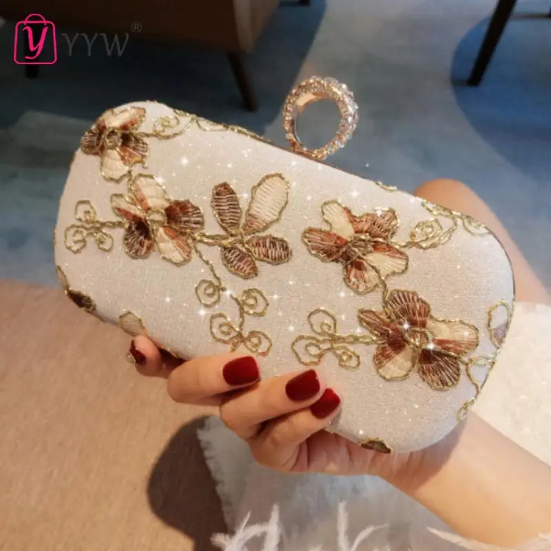 Luxury Embroidered Evening Bags Women  Designer Diamond Clutch For Party Bag Handbags Shoulder Crossbody Bags Messenger Female