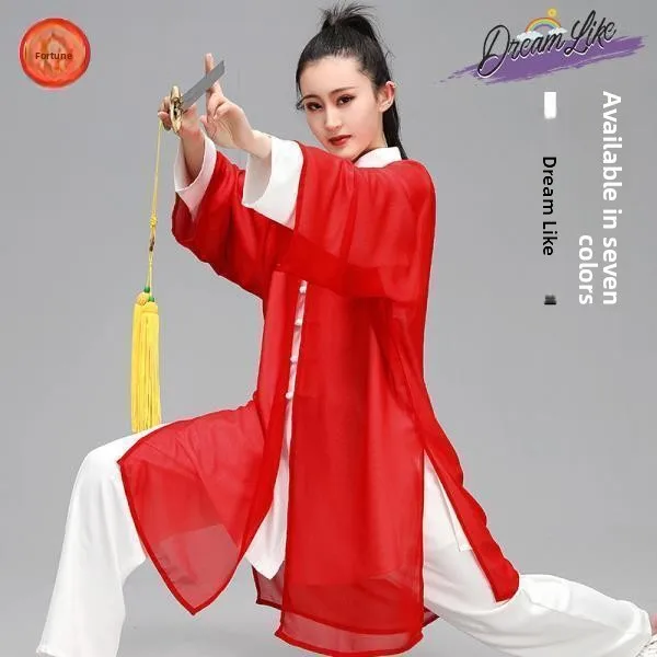 

Tai Chi Shawl Women's Autumn Winter Outerwear Elegant Men's Style Competition Performance Group Show off Shoulder