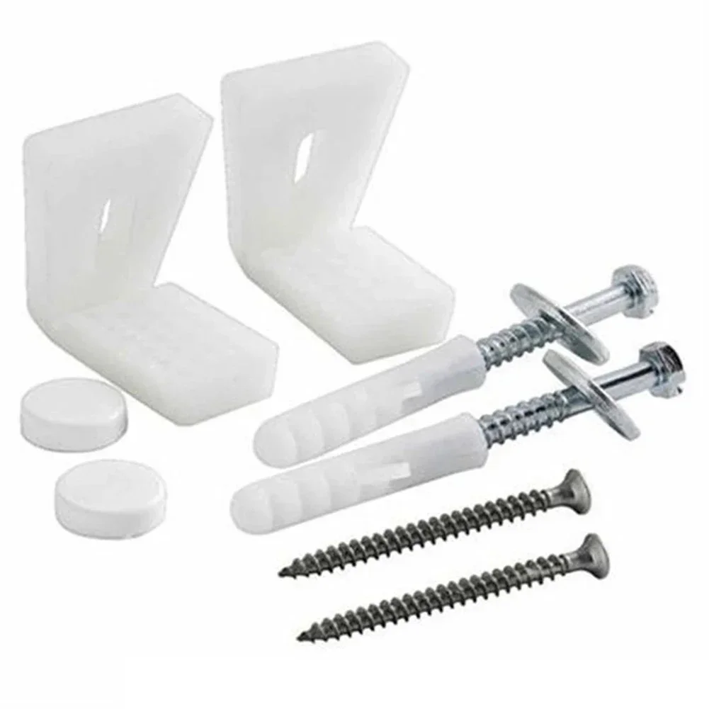 Bathroom Toilet Screws Fixing Kit Bolts Angled Fixing Kit Bolts Floor Pan Mounting Screws Parts Replacement Silver