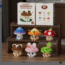 Cute Assembled Mushroom Building Block Model, Children's Educational Toy, Simulated, Micro-Particle, New
