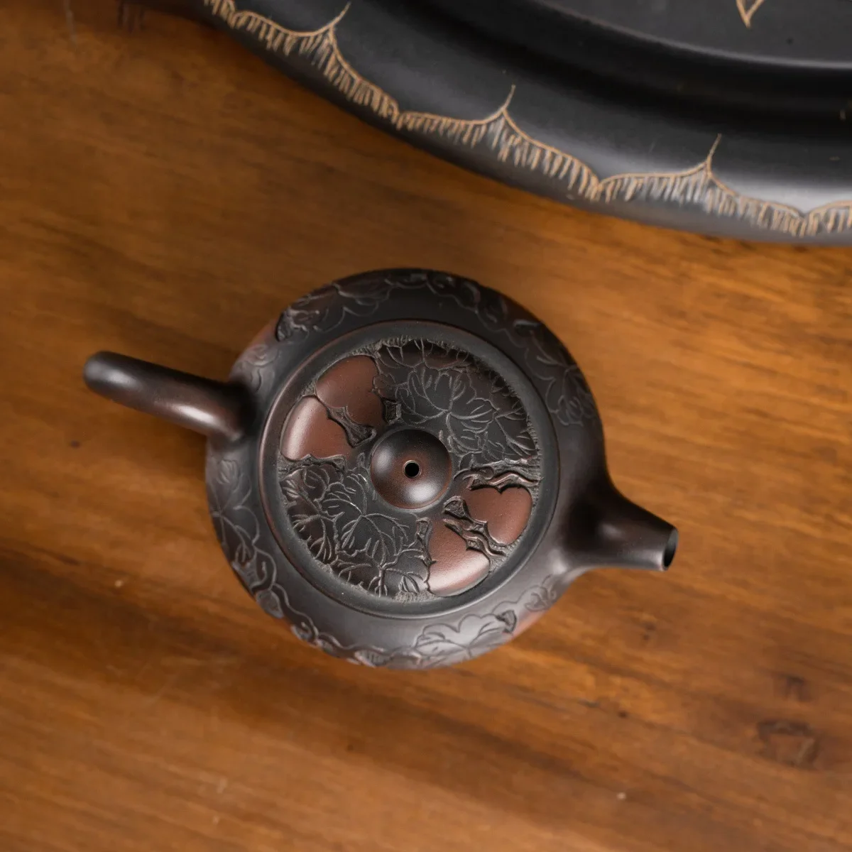Nixing Pottery Teapot Pure Handmade Raw Ore Nickel Material Large Mouth Han Tile Pot Bronze Kung Fu Size Capacity Tea Set