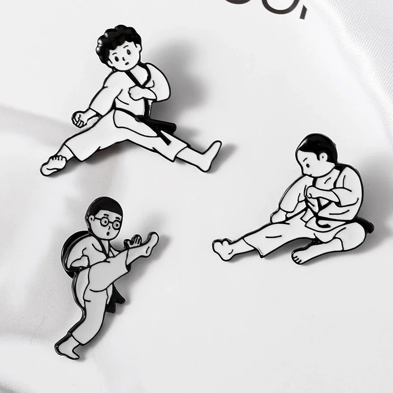 Sports Taekwondo vintage clothing Pins kids men women funny backpack clothes diy Enamel Brooches badge collar gifts