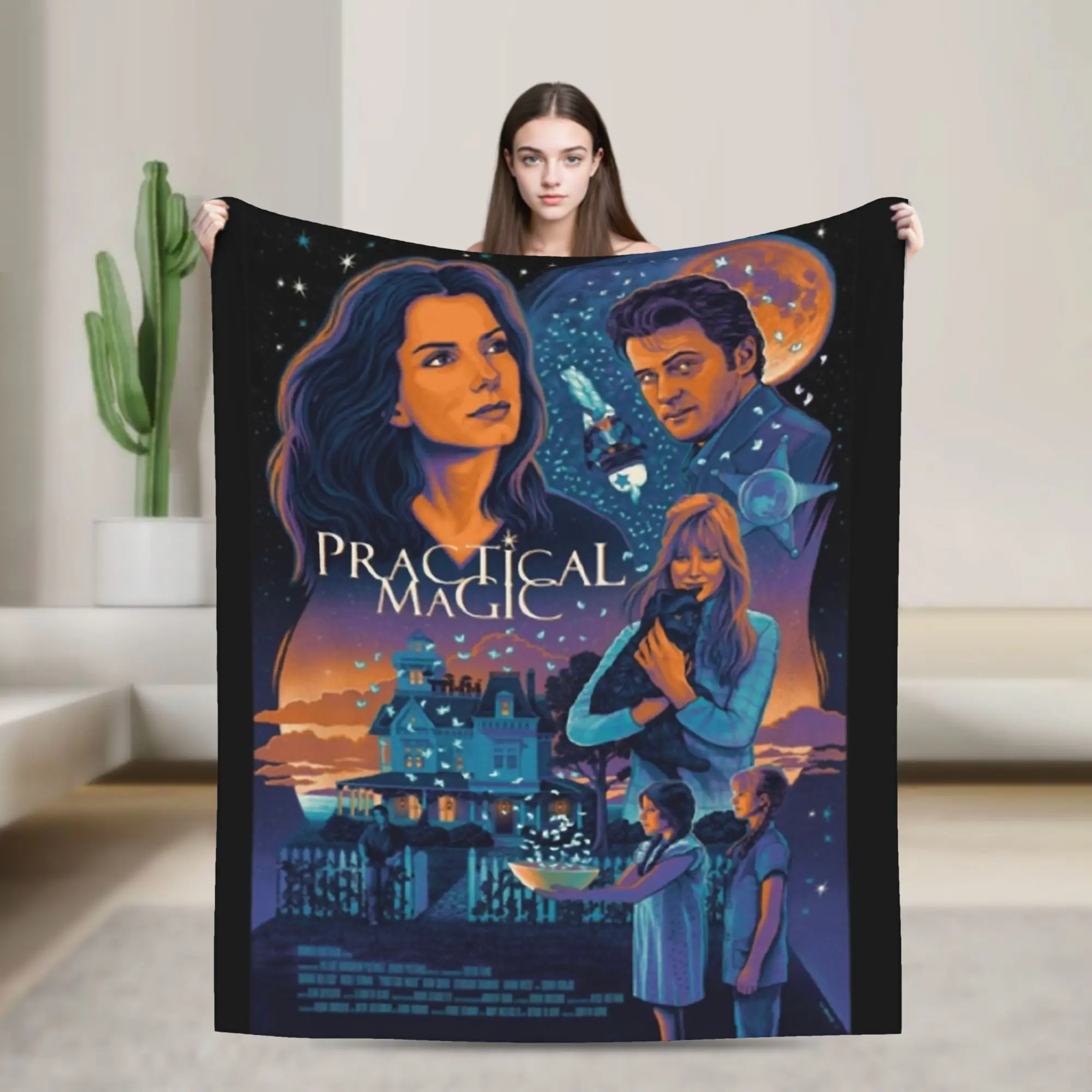Practical Magic Movie Flannel Blankets  Custom Throw Blankets for Bed Sofa Couch 150*125cm Bedspread