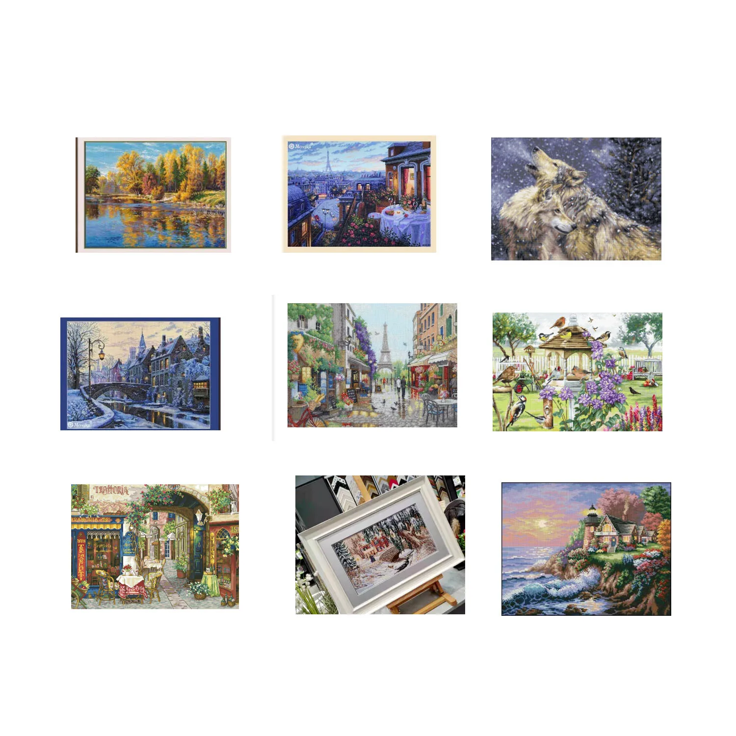 

Cross Stitch Kit -SIM 35438 Paris Flower Street 54-42 Cross stich Kits Homfun Craft Cross Stich Painting Decorations For Home