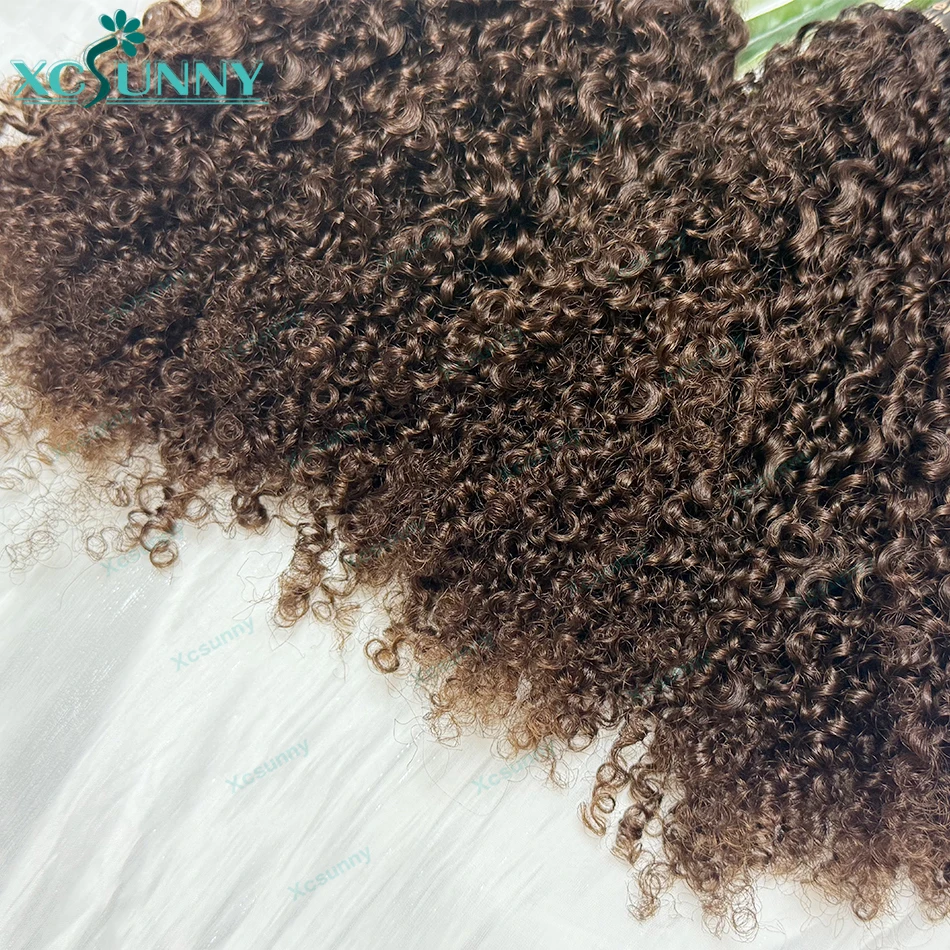 ريشة الكروشيه الشعر البشري الأفرو غريب مجعد أومبير 1b 4 الكروشيه وصلات شعر بشري قبل فصل Knotless لضفائر بوهو